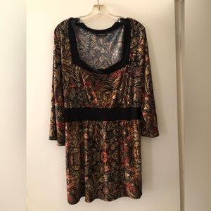 The Avenue Brown and Black Paisley Tunic size XL